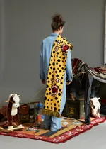 Шарф Кружок Леопард желтый