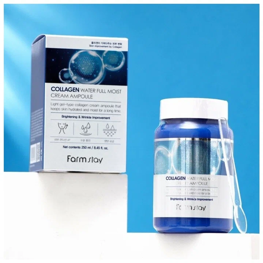 Крем ампульный для лица с коллагеном FarmStay Collagen Water Full Moist Cream Ampoule, 250мл