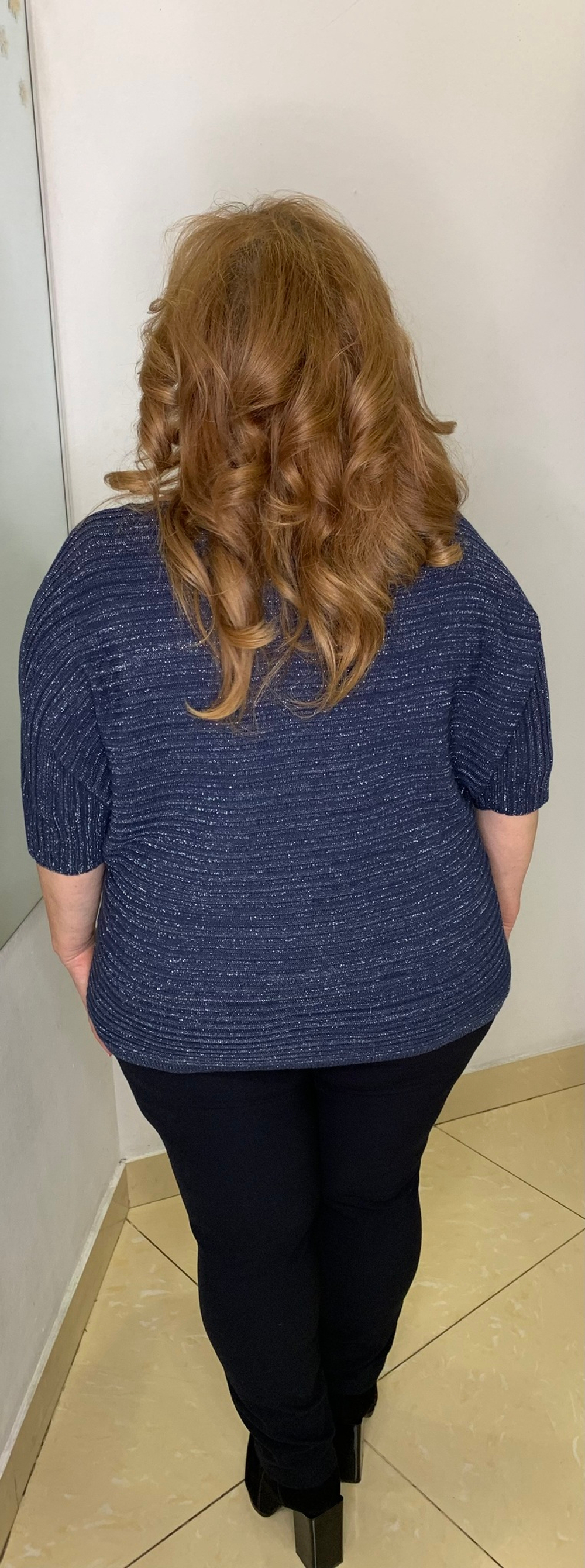 Нарядный блузон "лапша" с люрексом