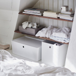 Коробка для хранения с крышкой IKEA KUGGIS (КУГГИС), Белый, 37x54x21 см