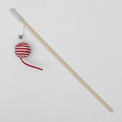 Дразнилка-удочка с шариком на деревянной ручке