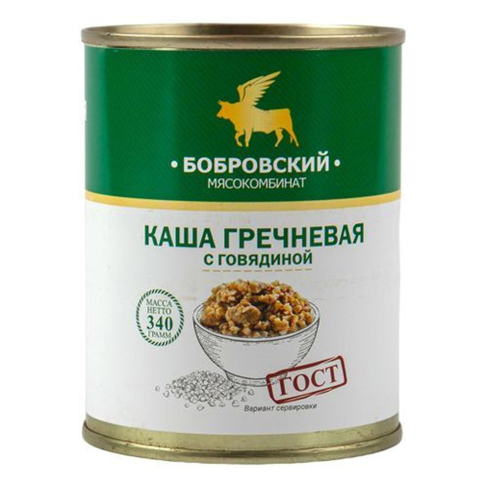 Каша гречневая с говядиной 340гр МКБ