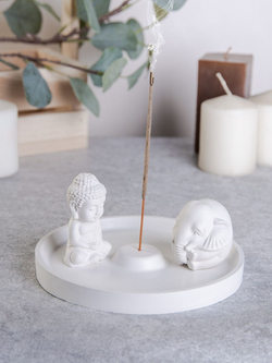 Набор подставка для благовоний и статуэтки Будда и слон
