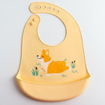 5231416 Нагрудник силиконовый, с карманом «Собачка», цвет бежевый