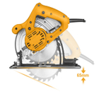 Циркулярная пила INGCO CS18538 INDUSTRIAL 185х20 мм 1,4 кВт