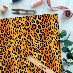 Ткань премиум шифон звериный леопардовый принт