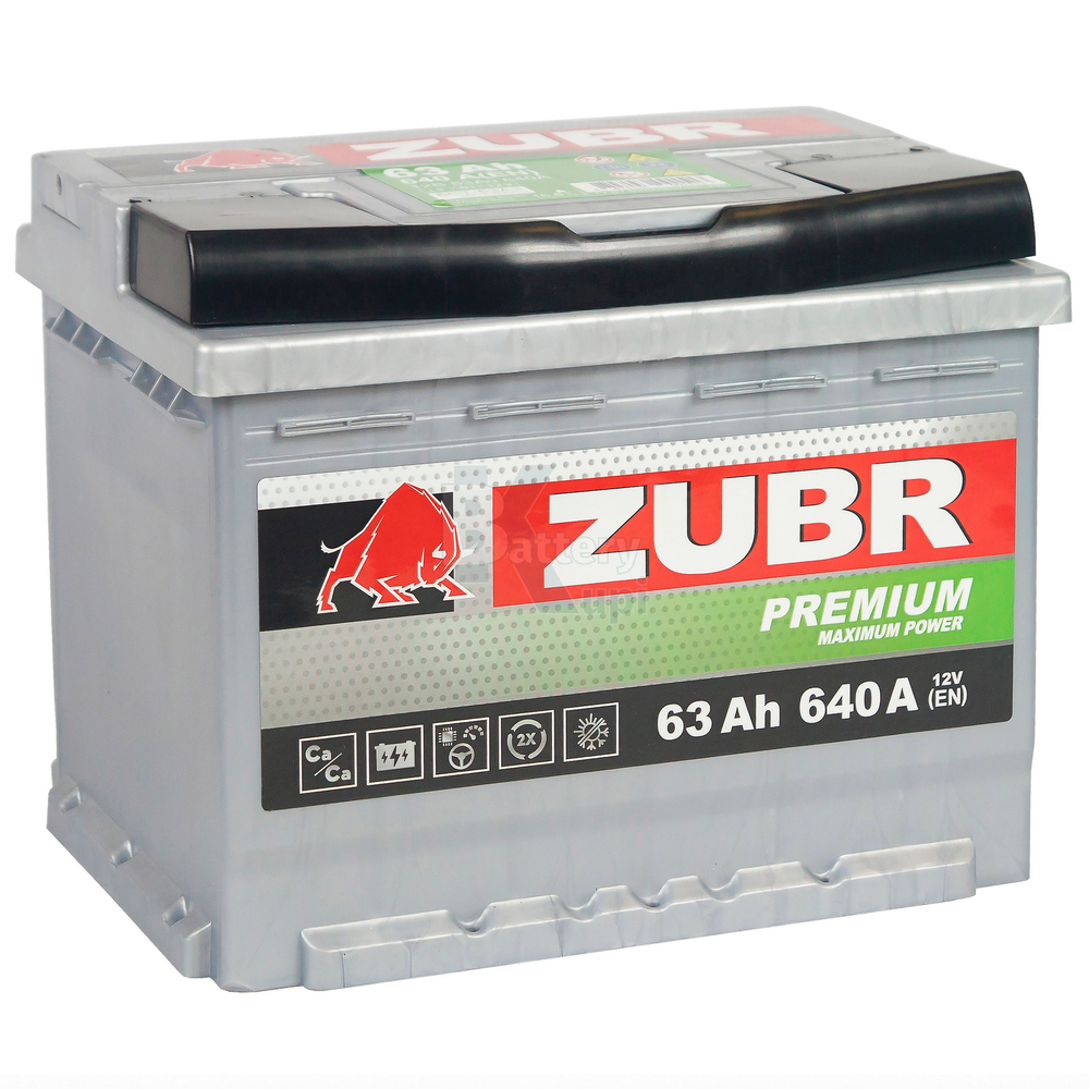Аккумулятор ZUBR Premium (63Ah, 640A, L+) ZP631
