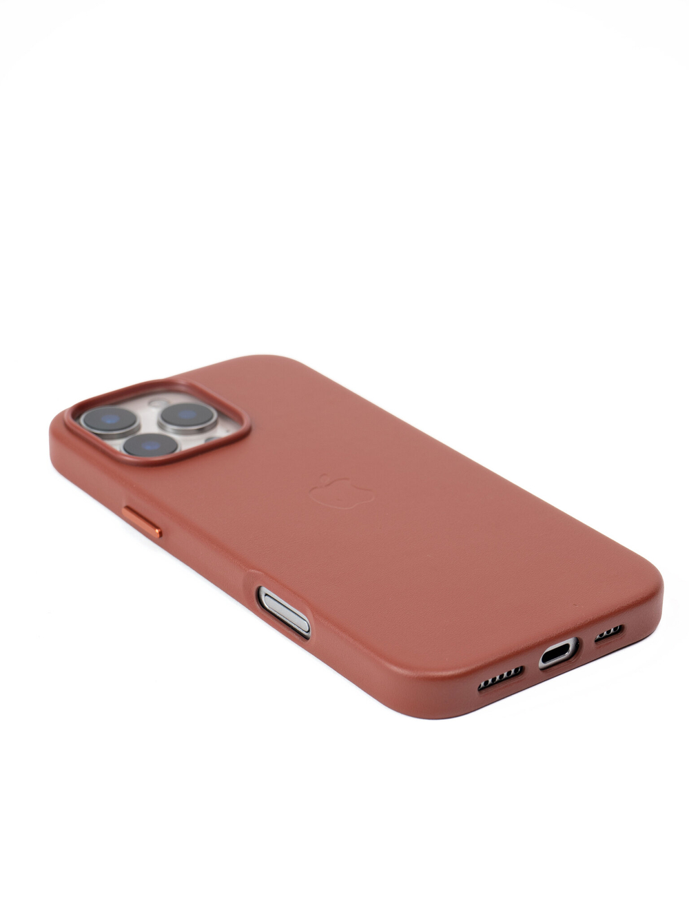 Кожаный чехол Leather Case iPhone 16 Pro MAX Темно Коричневый