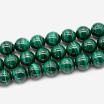 Малахит натуральный, бусины в форме шара 10,5мм