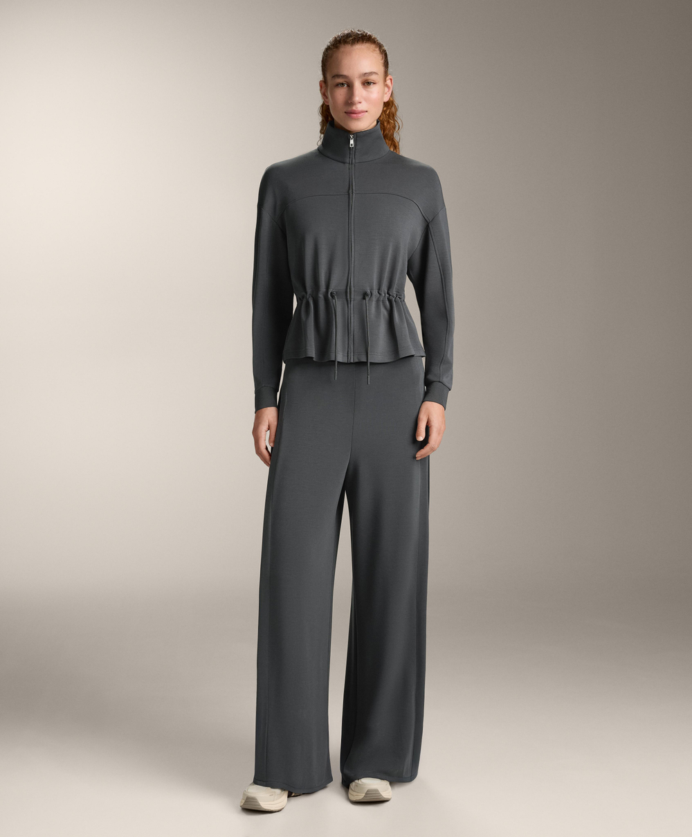 OYSHO Широкие брюки мягкие на ощупь с боковой складкой и модалом, асфальтовый