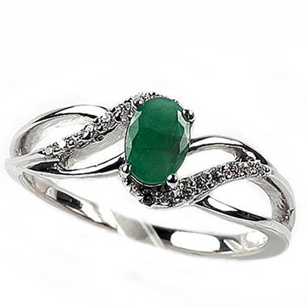 Кольцо "Каррик" изумруд, циркон