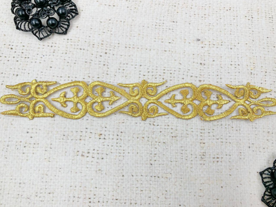 Термоаппликация орнамент, р. 18,5х3 см, золото