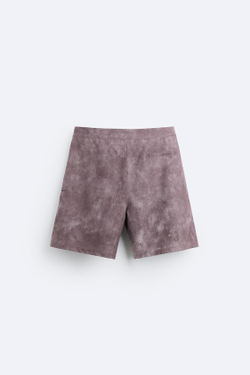 ZARA ДЛИННЫЕ ПЛАВКИ С ПРИНТОМ В ВИДЕ БРЫЗГ, ОТТЕНКИ ФИОЛЕТОВОГО