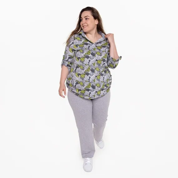 Брюки домашние женские, цвет серый меланж, размер 48