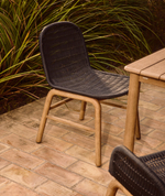 Уличный стул Alipa из массива акации и веревки темно-серого цвета