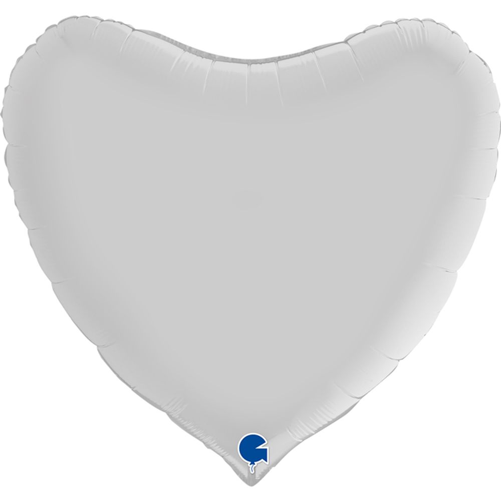Gr (18&#39;&#39;/46 см) Сердце, Белый, Сатин, 1 шт.