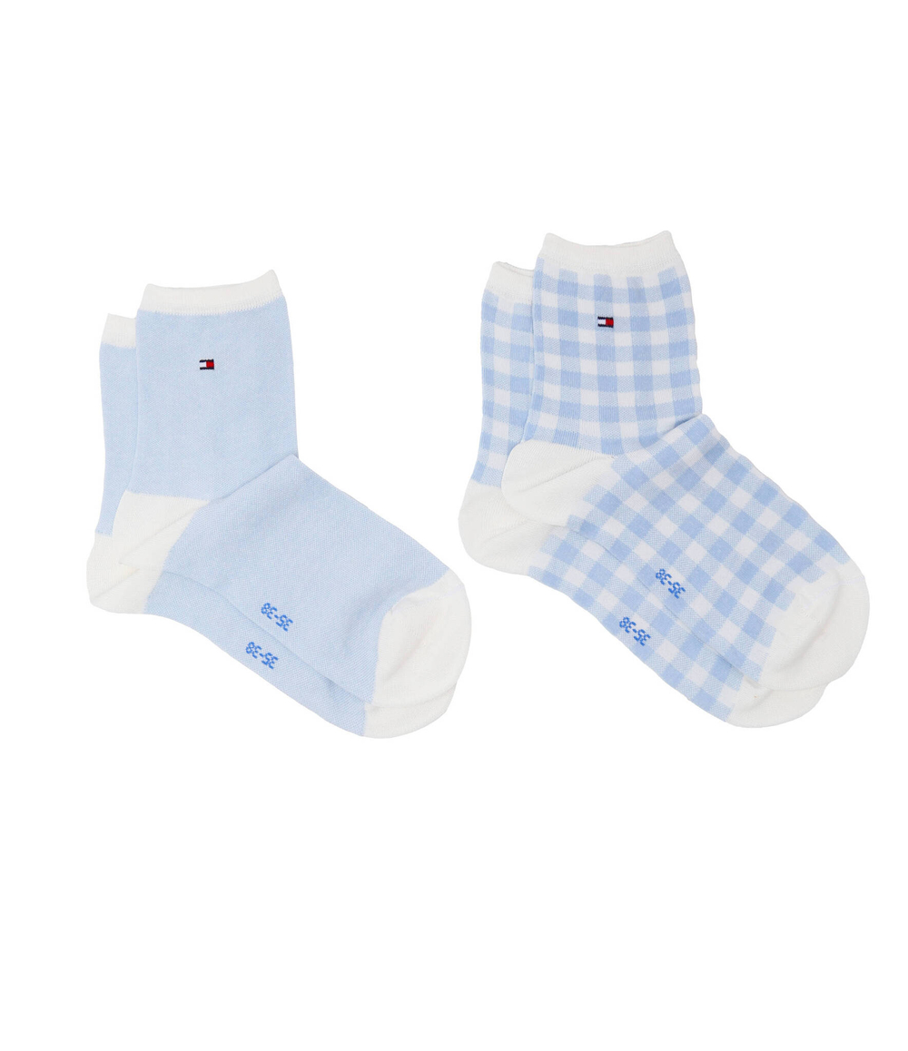 Носки 2 пары BIRDSEYE GINGHAM Tommy Hilfiger - голубой(701227305)