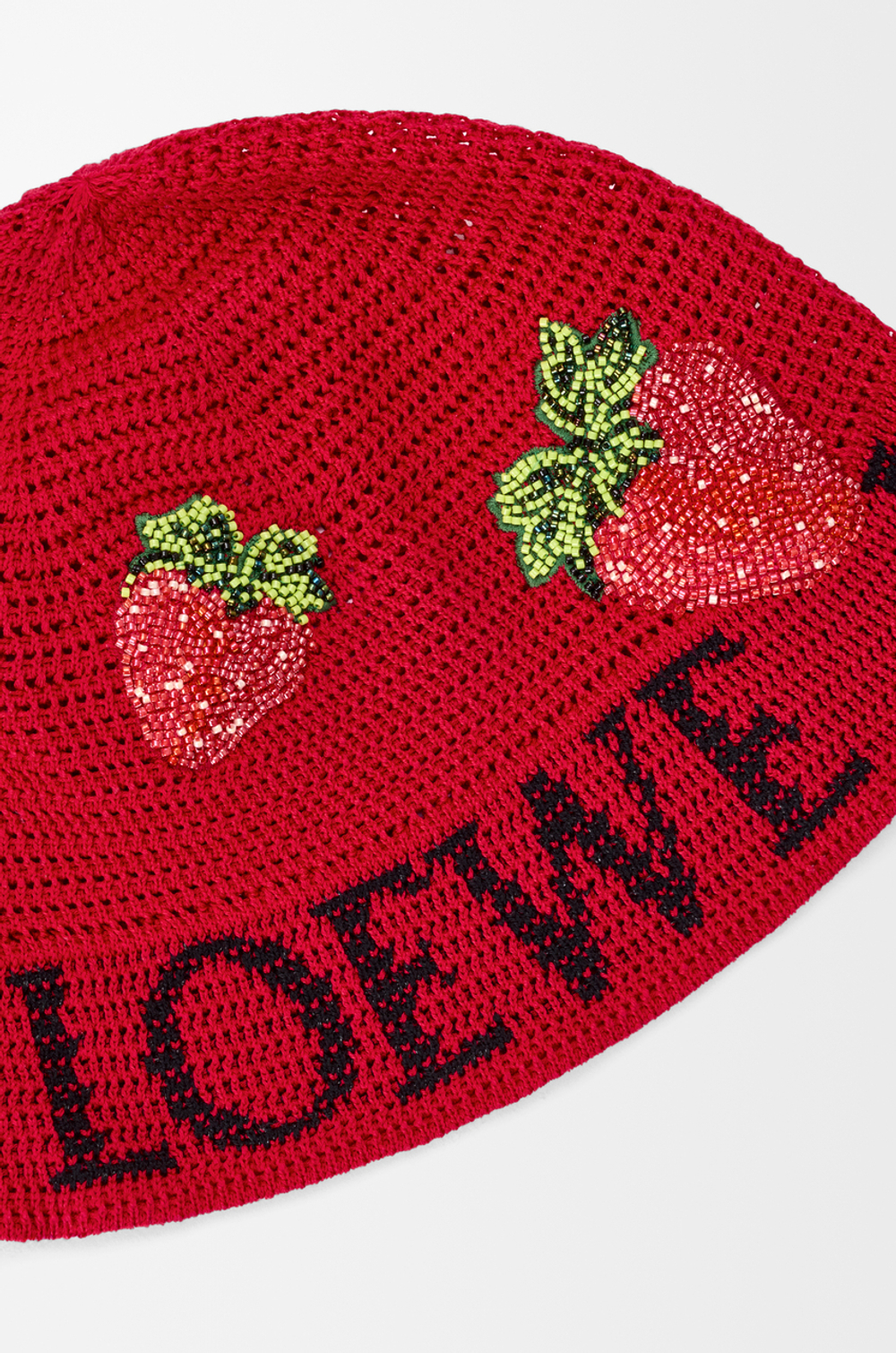 Loewe Панама из хлопка с клубничным принтом, красный