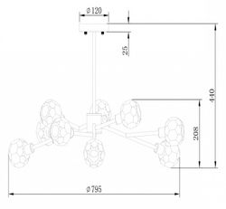 Люстра на штанге Freya Grace FR5114PL-09BZ