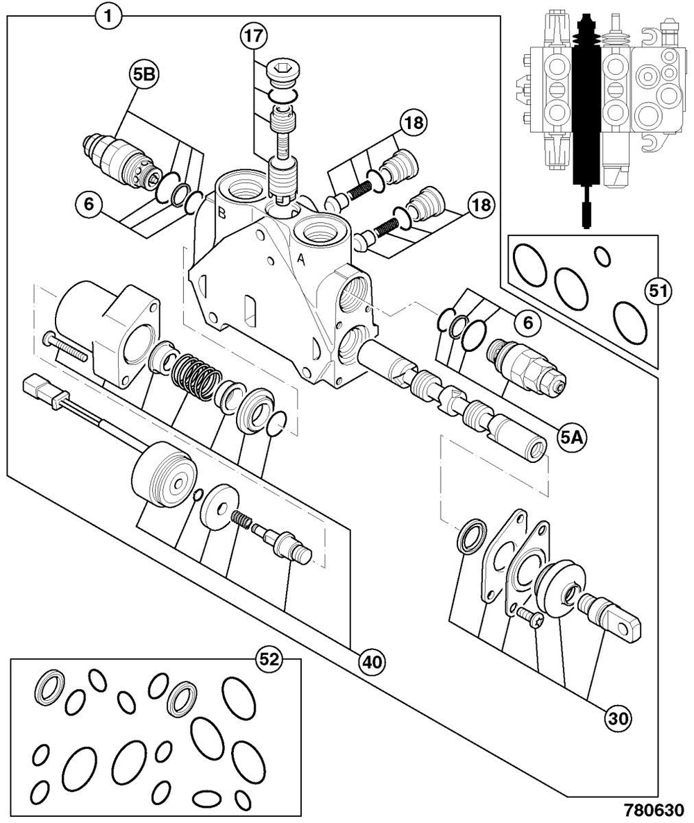 Секция гидрораспределителя JCB 25/222808