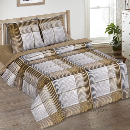 Двуспальный с европростынёй комплект постельного белья Риальто DE LUXE поплин наволочки 70x70 см