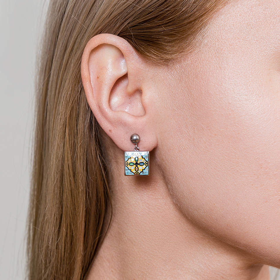 Серьги Fiore Luna ENAMEL BLUE AE03194-4 M/S