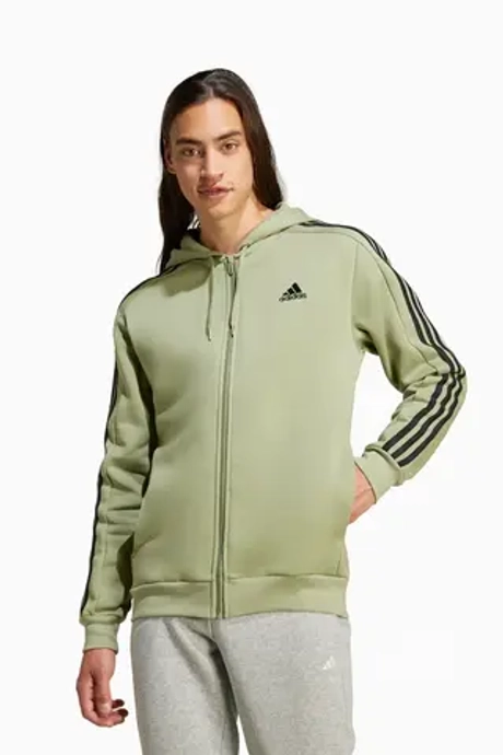 Кофта adidas Essentials Fleece 3S FZ - зеленый