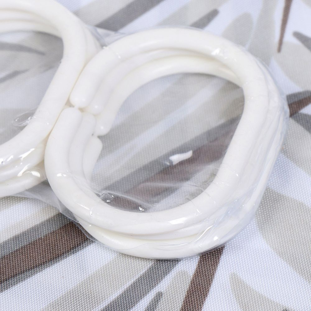 Штора для ванн 180х180 см, ПЭ, Пальмовые листья, бел, STSC1018