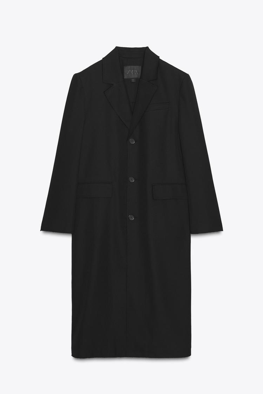 ZARA ПАЛЬТО-ЛЕВИТА ОВЕРСАЙЗ — ZW COLLECTION, ЧЕРНЫЙ