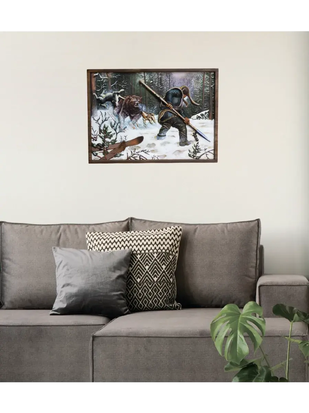 Картина из дерева "Охотник" 40х29х2,5 см