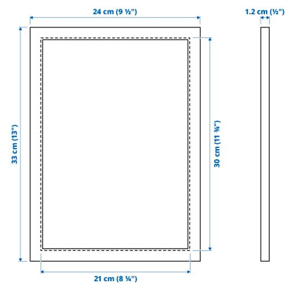 IKEA FISKBO  (ИКЕА ФИСКБО)  -  Рамка, темно-серо-голубая, 21x30 см