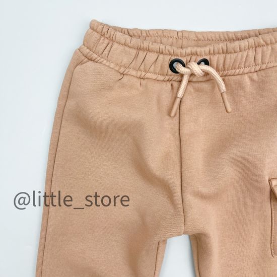 Джоггеры из футера с начесом, Латте