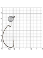 Джиг-головка для рыбалки BKK на офсетном крючке Silent Chaser - 1X - EWG Round Head, размер крючка 4/0, вес 7г, 3 шт.