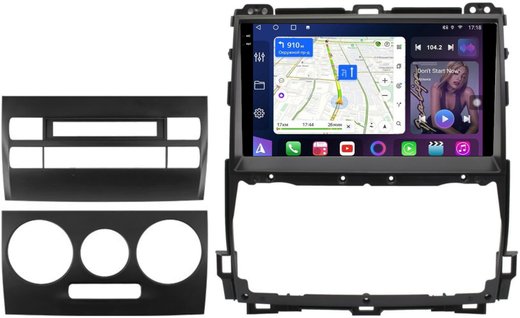 Магнитола для Toyota Land Cruiser Prado 120, Lexus GX470 (экран климата внизу, большая рамка) - FarCar XXL9-8001F3 монитор 9.5" 2K QLED на Android 14, TS20, 8+256Гб, CarPlay, 4G SIM-слот