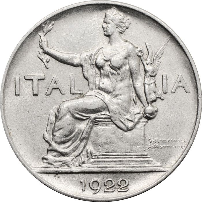 1 лира 1922 Италия XF
