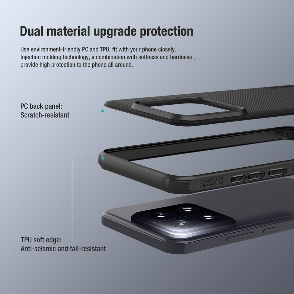 Усиленный двухкомпонентный чехол от Nillkin для смартфона Xiaomi 14, серия Super Frosted Shield Pro