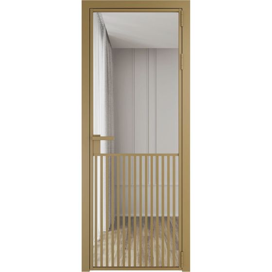 Алюминиевая дверь 15AG золото стекло прозрачное