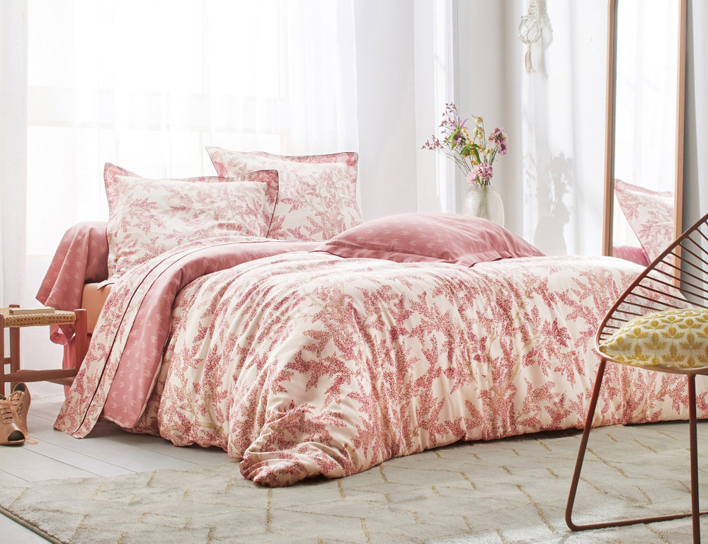 Постельное белье 2 спальное евро Blanc des Vosges Broceliande Framboise