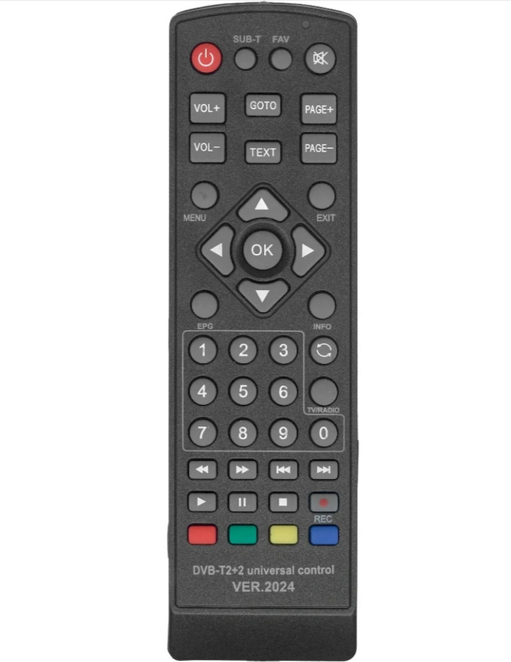 Пульт универсальный DVB-T2+2 (Версия 2024) для ресивера