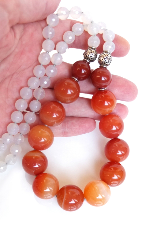 бусы из агата и сердолика (н-1126)