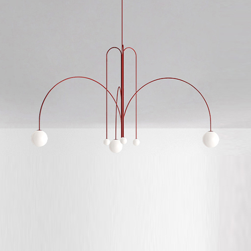 Потолочный дизайнерский светильник Spring by Michael Anastassiades (красный)