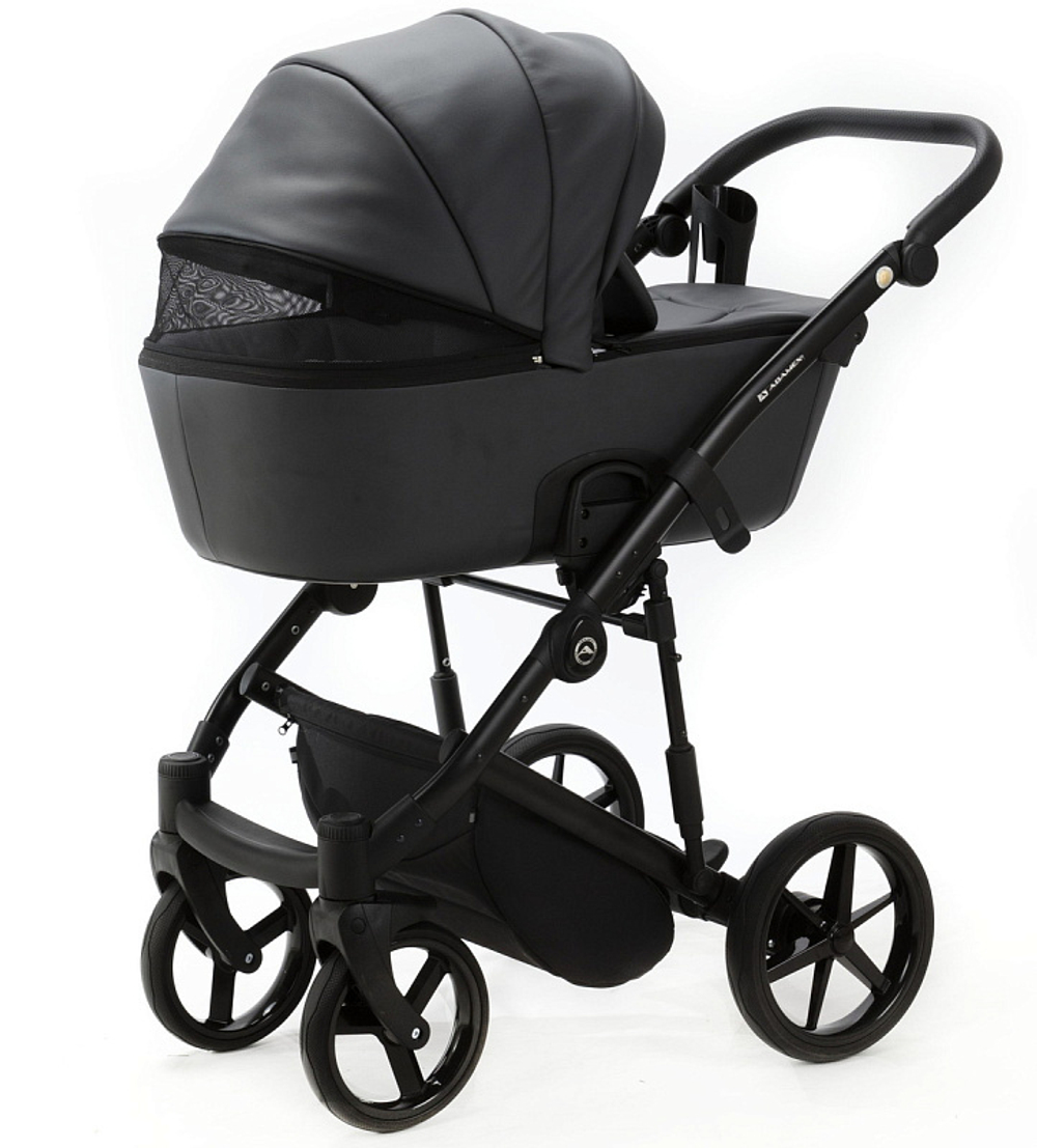 Детская коляска Adamex Mobi Deluxe 2 в 1 M-SA5 (ТЕМНО-СЕРАЯ КОЖА)