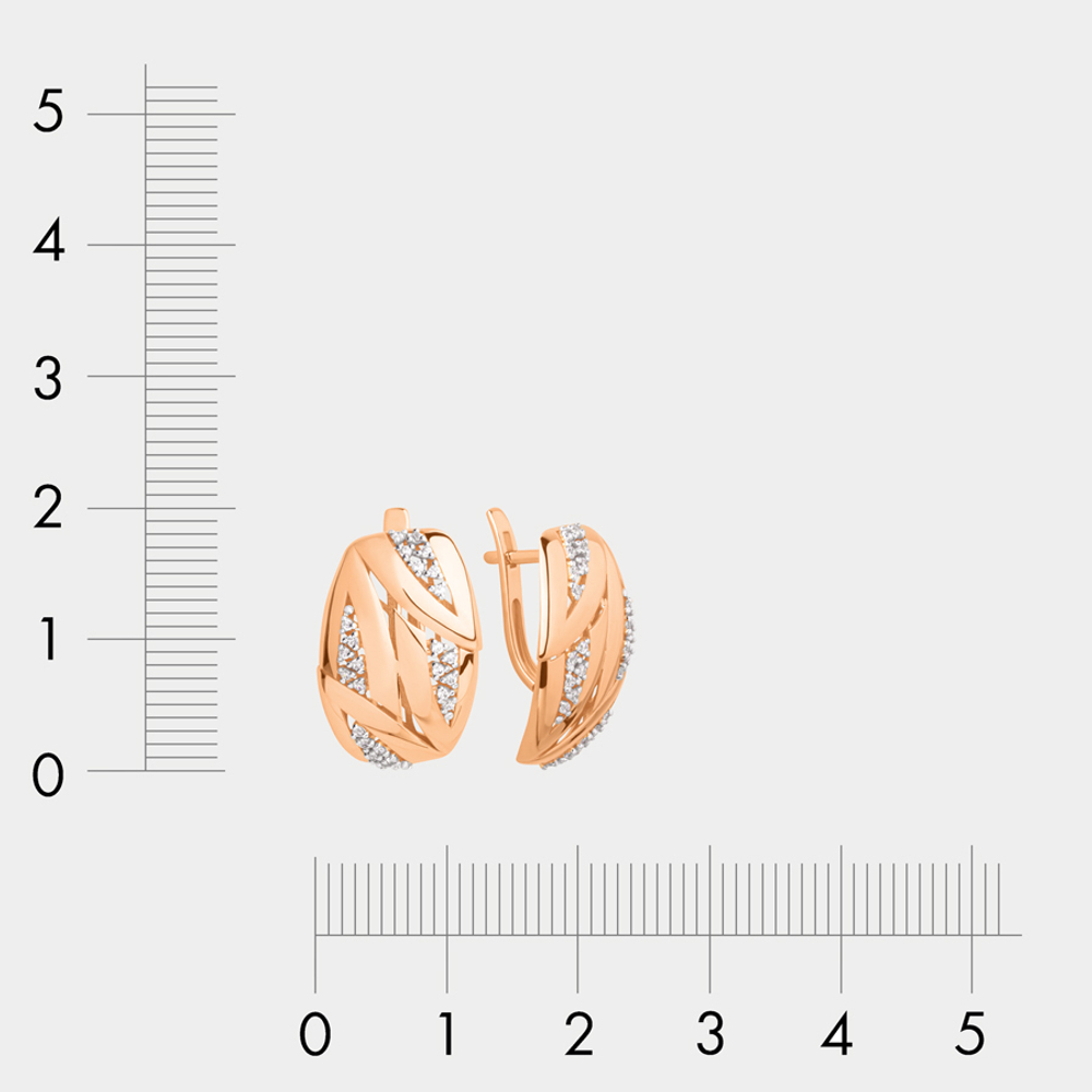 Серьги женские с фианитами из розового золота 585 пробы (арт. 902542-1102)