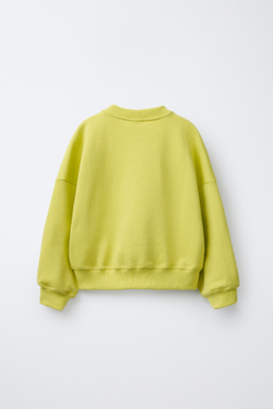 ZARA ТОЛСТОВКА С ВЫРЕЗАМИ, ЛАЙМОВЫЙ