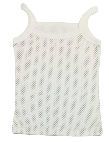 Майка на бретельках 102/5 точки на молочном