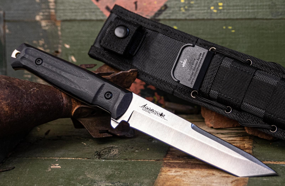 Тактический нож Aggressor AUS-8 Stonewash G10 Black