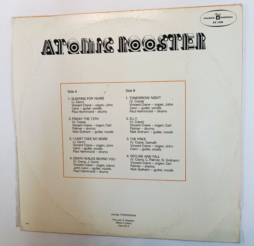 Винтажная виниловая пластинка LP Atomic Rooster (Poland 1975)
