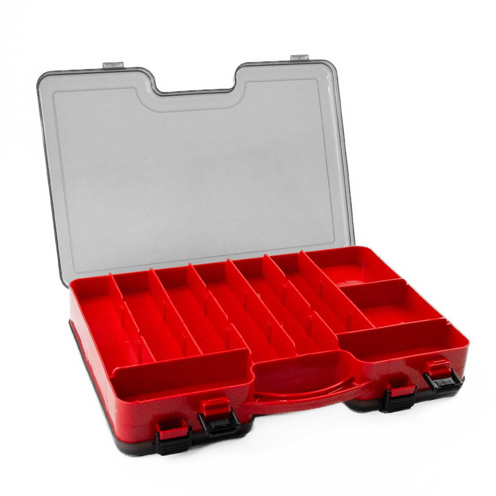 Кейс двухсторонний с ручкой (290х190х55), Красный/Дымка