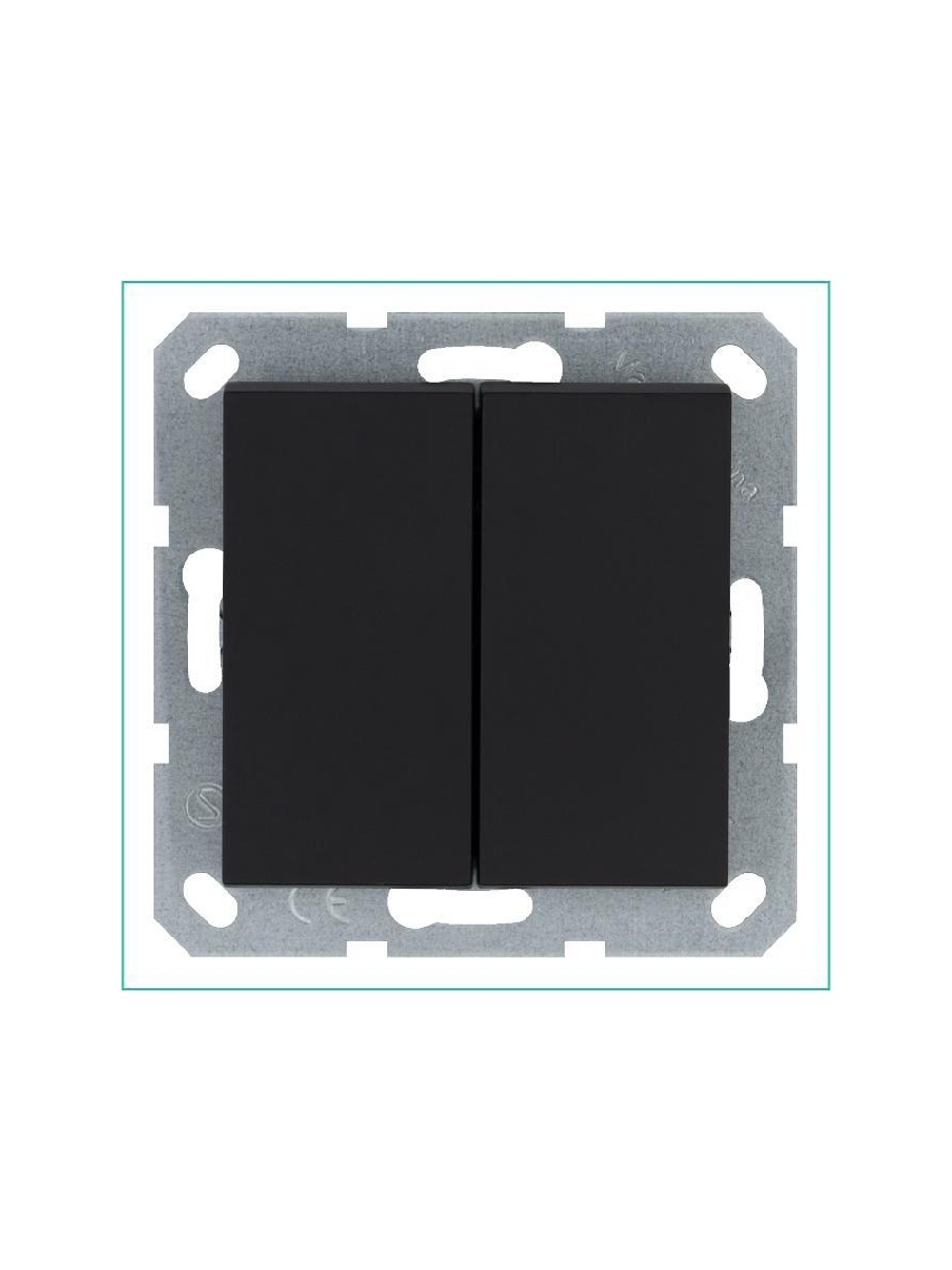 Переключатель проходной 2-кл. 10А IP20 механизм черн. матов. soft touch Jasmart G3022PB