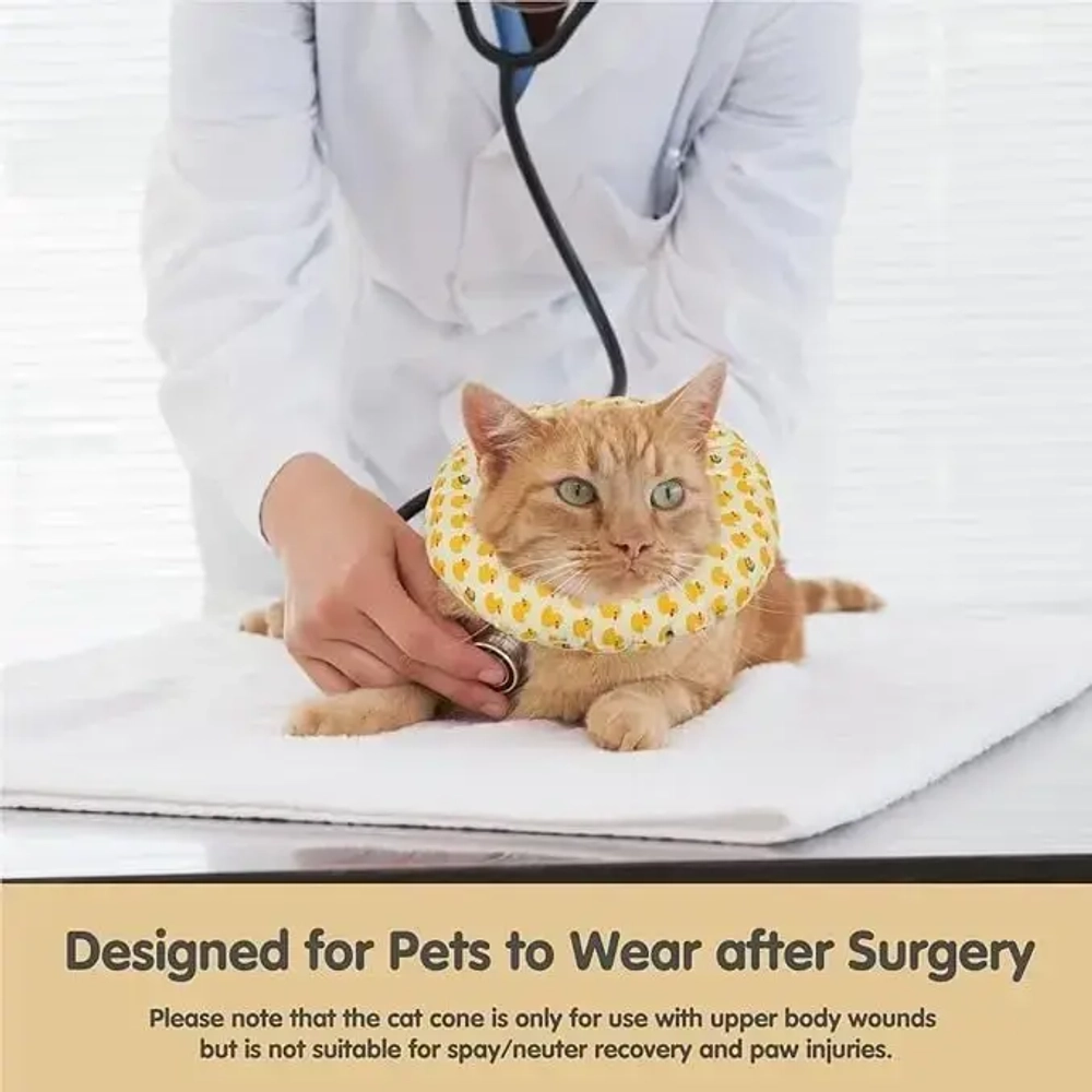 Воротник ветеринарный на кулиске «ЛЮБИМЫЙ БРО», уточки, р M, окружность шеи 17-27см (лейбл)